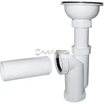 Plast Brno Sifon dřezový s nerezovou mřížkou 115 mm, 50 mm, EA00450