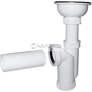 Plast Brno Sifon dřezový s nerezovou mřížkou 115 mm, 50 mm, EA00450