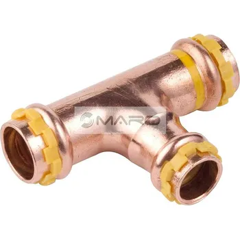 rozdělovač topení KAN-therm Copper V Gas T-kus Cu lisovací redukovaný SPG5130RV pro plyn 18 x 15 x18 mm, 2254260000