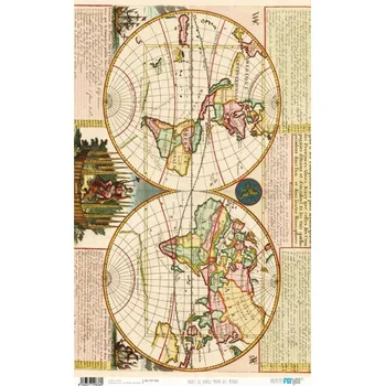 Rýžový papír 54x33 MAPA SVĚTA - Rice Paper 54x33 map DEL MUNDO