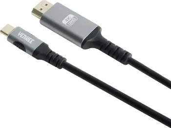 Datový kabel YENKEE USB-C/HDMI 1,5 m stříbrný/černý