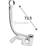 Viega Sifon vanový automat Simplex 6168.46 se zátkou 70 mm s přepadem 725 mm, odpad 40/50 mm, chrom, 595678