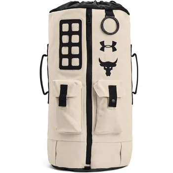 Sportovní batoh Recenze Under Armour Project Rock 60 Gym Bag-Wht 1345663-110 bílý