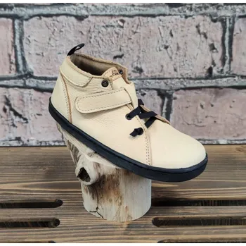 Dětská móda Barefoot kožené boty Pegres BF52 - béžová 28