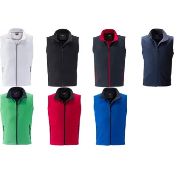 Pánská bunda James Nicholson Pánská 2-vrstvá promo softshellová vesta 3XL červeno/černá 02112887613