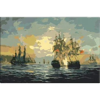 Malování podle čísel - Poklidná plavba - 60x40 cm, bez dřevěného rámu - CZ výroba