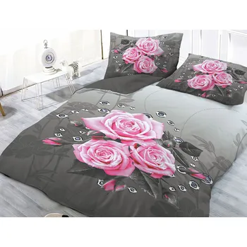 Povlečení České povlečení 3D EFEKT povlečení KYTICE RŮŽÍ 3 140 x 200, 70 x 90 cm zipový uzávěr