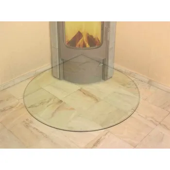 HARK Rohová skleněná podložka pod krbová kamna HARK 123x123 cm s fazetkou