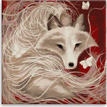 Malování podle čísel - Lstivá liška - 40x40 cm, bez dřevěného rámu - CZ výroba