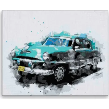 Malování podle čísel - Rozmazané auto - 50x40 cm, bez dřevěného rámu - CZ výroba