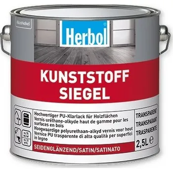 barva a nátěr na dřevo 2,5 l Herbol Kunststoff-Siegel - bezbarvý lak, mat (Bezbarvý syntetický polyuretanový lak pro interiér i exteriér)