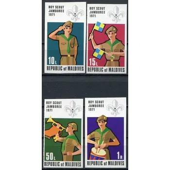Poštovní známka (1972) MiNr. 413 -416 B ** - Maledives - Mezináírodní skautské Jamboree