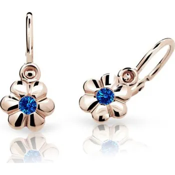 Náušnice Cutie Jewellery Zlaté dětské náušnice C1736R-Tmavě modrá