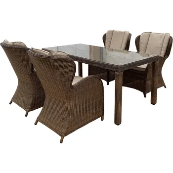 Zahradní sestava Ratanová jídelní sestava - hnědá - KATE (L) III