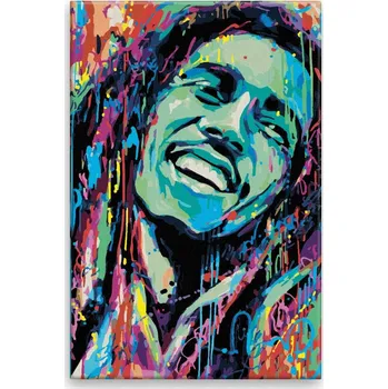 Dětské zboží Malování podle čísel - Bob Marley v barvách - 40x60 cm, bez dřevěného rámu - CZ výroba