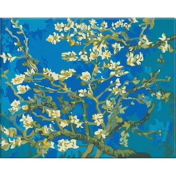 Malování podle čísel - Mandlové květy - 50x40 cm, bez dřevěného rámu - CZ výroba