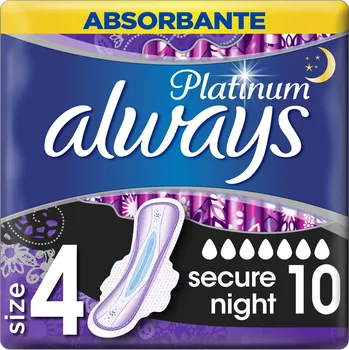 Hygienické vložky Always Platinum Secure Night 10 ks