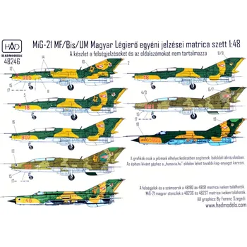 Plastikový model HAD models 1/48 Decal MiG-21 MF/UM/Bis Hungarian Insignias