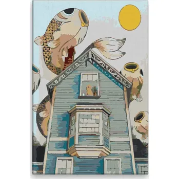 Dětské zboží Malování podle čísel - Rybí migrace - 40x60 cm, bez dřevěného rámu - CZ výroba
