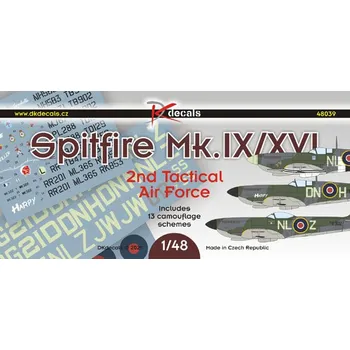 Plastikový model 1/48 Spitfire Mk.IX/XVI 2nd Tactical AF (13x camo)