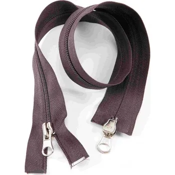 Zip Protisměrný spirálový zip č.5 více barev - délka (40 cm - 100 cm) Hnědá 40 cm
