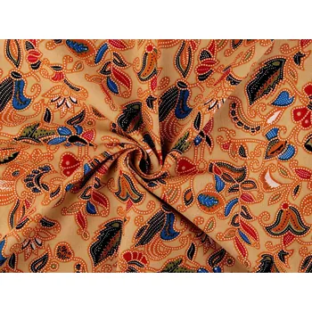 Bavlněná látka / plátno orientální, barva 1 béžová