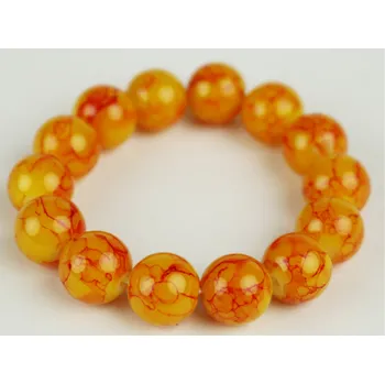 Náušnice UNI Náramek pružný žlutočervený