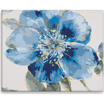 Malování podle čísel - Modrý květ - 50x40 cm, bez dřevěného rámu - CZ výroba