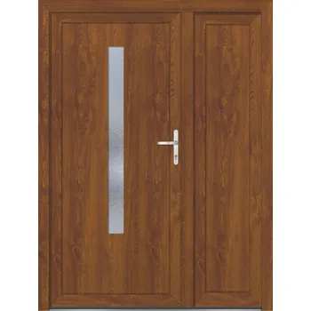 Vchodové dveře SOFT vchodové plastové dveře AURORA 150x200 cm pravé Zlatý dub/Bílá