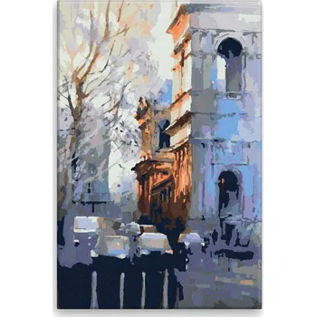 Dětské zboží Malování podle čísel - Město - 40x60 cm, bez dřevěného rámu - CZ výroba