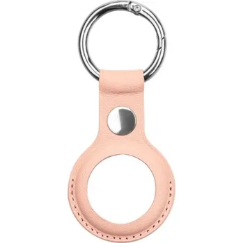 Ostatní příslušenství k chytrým hodinkám eses AirTag pouzdro a klíčenka z PU kůže - Růžová