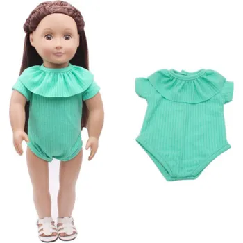 Doplněk pro panenku Body s volánky pro American girl a Baby Born 43-45 cm Barvy: Zelená