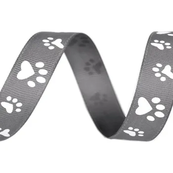 Rypsová stuha tlapky, šíře 15 mm barva: šedá