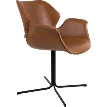 Jídelní židle Vintage hnědá koženková jídelní židle ZUIVER NIKKI
