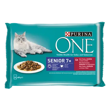 Krmivo pro kočku Purina One kapsičky Senior 7+ minifiletky 4 x 85 g