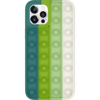Kryt Iphone 12 / 12 Pro Flexible Push Bubble Case zelený-bílý