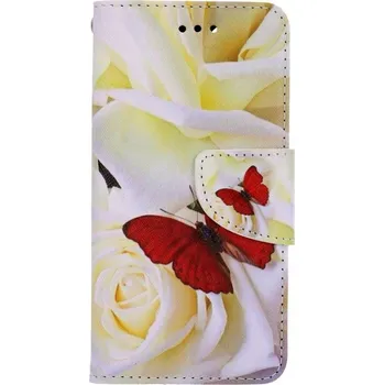 Pouzdro na mobilní telefon Pouzdro iPhone SE 2020 knížkové Červený motýl (kryt neboli obal na iPhone SE 2020)