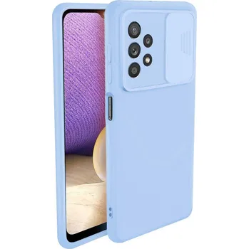 Telefonní příslušenství Kryt Samsung Galaxy A22 4G s krytem fotoaparátu - světle modrý