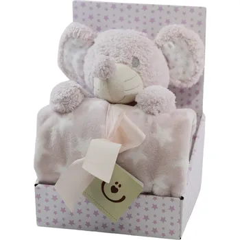 Dětská deka Deka dětská + hračka béžová myška Bobobaby dárková sada