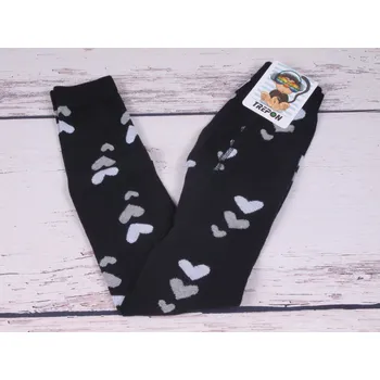 Chlapecké oblečení České legíny kamaše punčocháče bez ťapek TREPON EVELÍNKA černé se srdíčky velikost oblečení - děti: 122/128