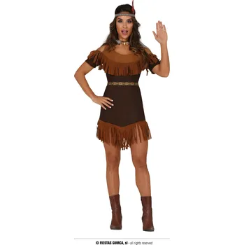 Karnevalový kostým Guirca Fiestas Španělsko Indiánka hnědá varianta: L 42/44