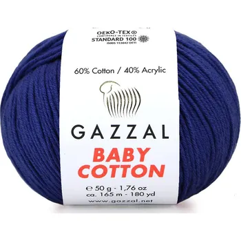 Příze Gazzal Příze Baby cotton 3438 tm. modrá
