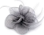 Stoklasa Fascinátor/brož květ 10 cm šedý