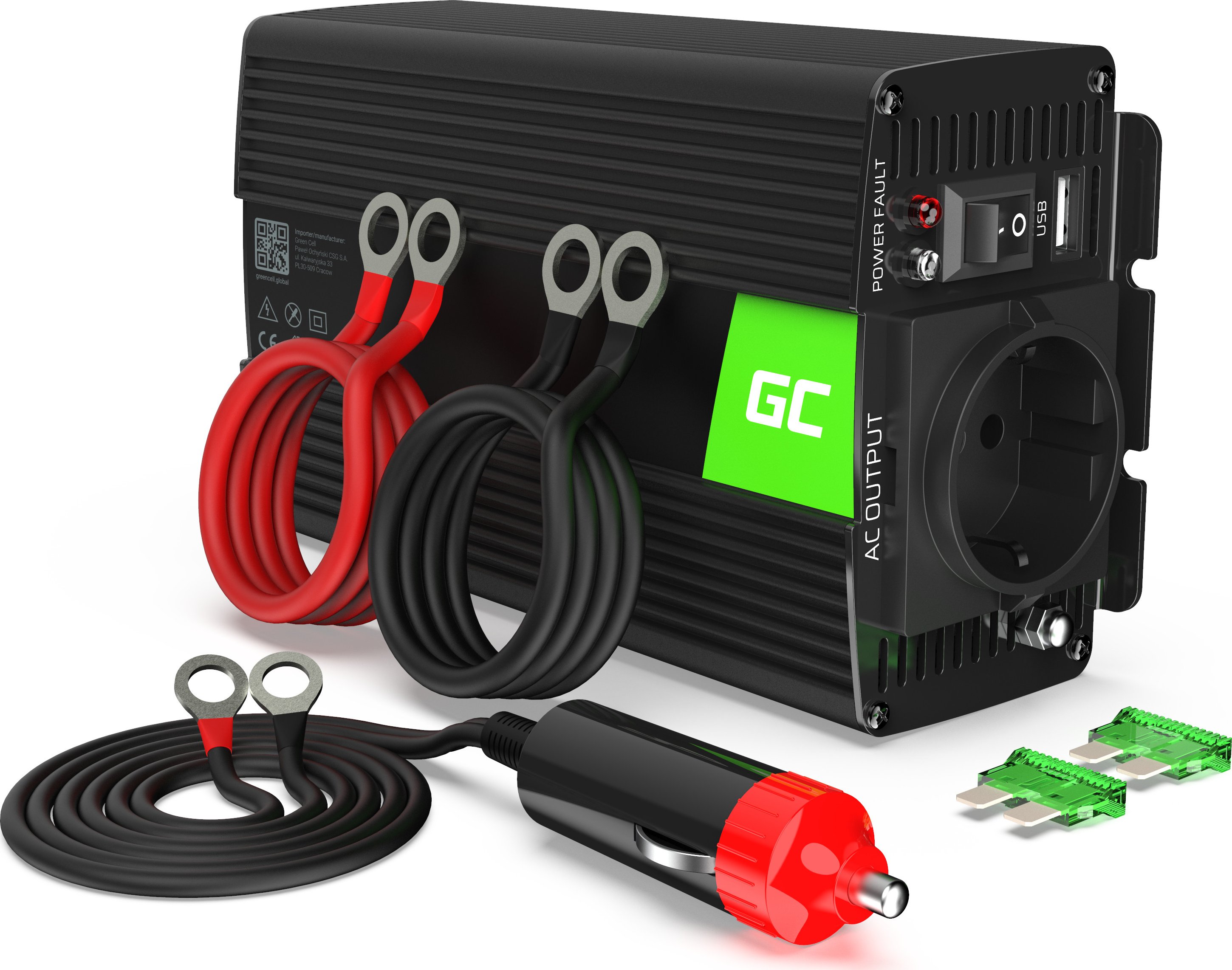 Měnič napětí do auta z 12V na 230V, 500W/1000W - čistá sinusovka