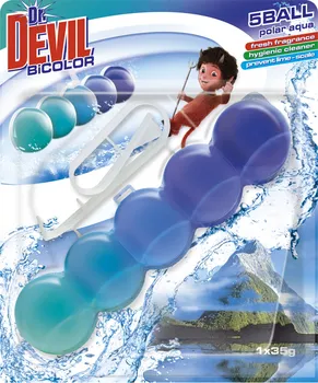 Čisticí prostředek na WC Dr. Devil Bicolor 5 Ball WC blok 35 g Polar Aqua