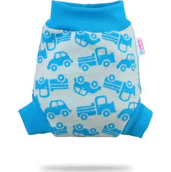 Plenkové kalhoty Petit Lulu s.r.o. Tyrkysová autíčka - vlněné svrchní kalhotky - S