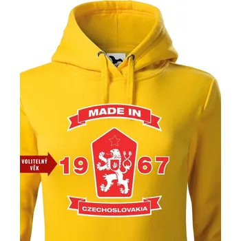 Dámská mikina Dámská mikina s lvem a znakem ČSSR, Barva Žlutá, Velikost 2XL, Canvas Dámská mikina Bezvatriko.cz 0513