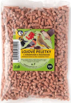 Krmivo pro ptáka UGF Lojové peletky s jeřabinami a rozinkami 500 g
