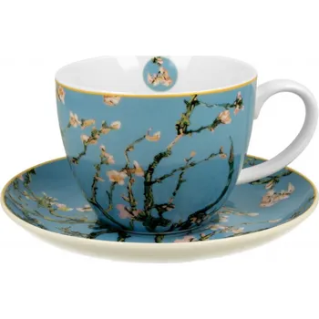 DUO Gifts DG - Porcelánový šálek s podšálkem V. van Gogh Almond Blossom v dárkové krabičce - 470 ml