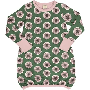 Dívčí šaty Dívčí balonové šaty s dlouhým rukávem Růžové květy Maxomorra Velikost: 74/80